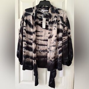 Young Fabulous & Broke Tie-Dye Blue and Cream Blouse